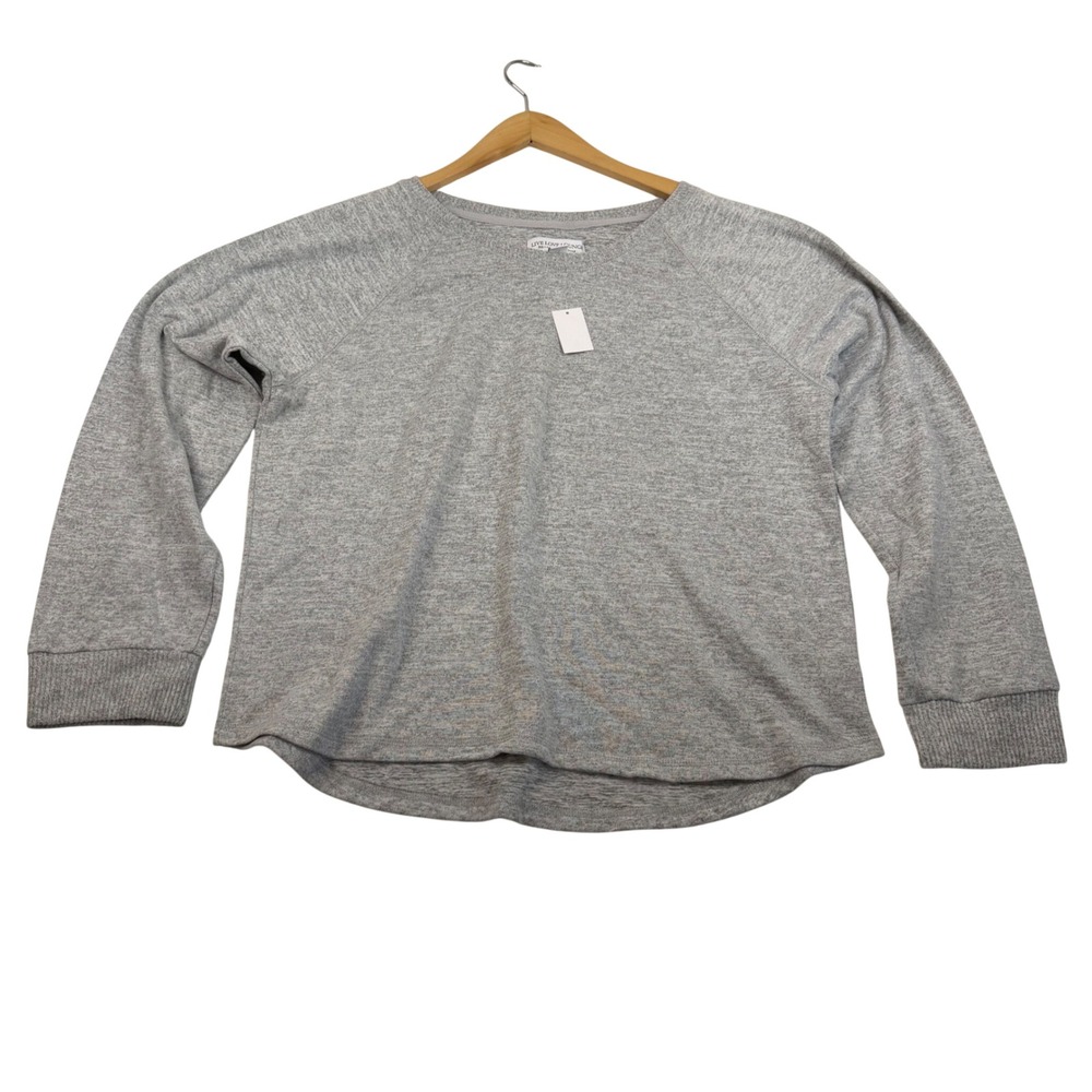 Karen Neuburger Live Love Lounge Heather Gray Raglan Sweatshirt XXL NEW